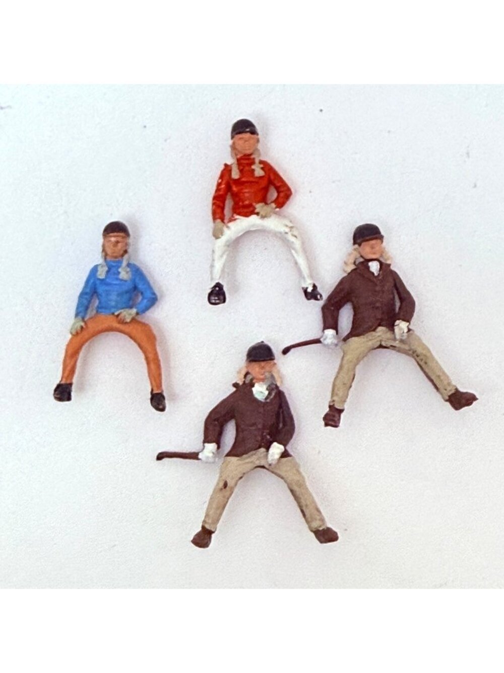 Vintage Miniature Girl Horse Rider Figurines Plastic Equestrian Lot Of 4
